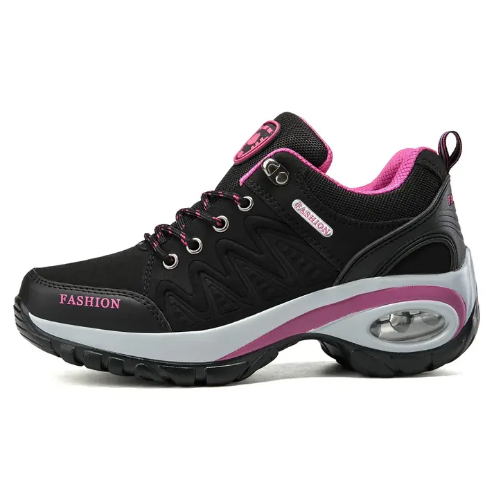 Chaussures de course et d'escalade pour femmes, chaussures de sport polyvalentes à semelle épaisse, semelle souple, absorption des chocs, coussin d'air, chaussures décontractées