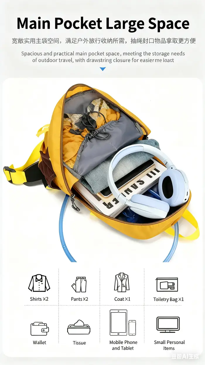 Sac à dos professionnel d'alpinisme de randonnée en plein air de 25L avec cadre de charge amovible