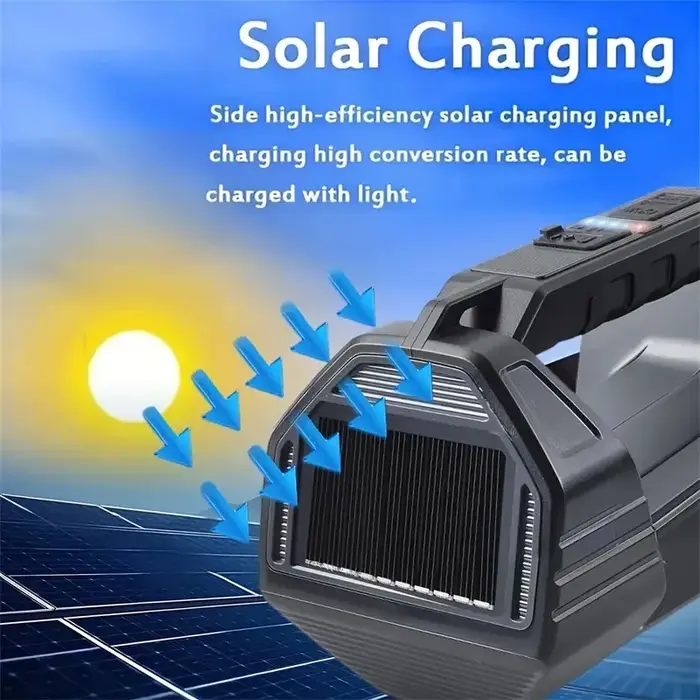 Lampe de poche solaire LED avec lumière latérale COB