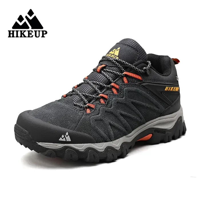 HIKEUP-Chaussures de Randonnée en Cuir pour Homme, Bottes de Trekking, de Camping, de Rinçage, de ht