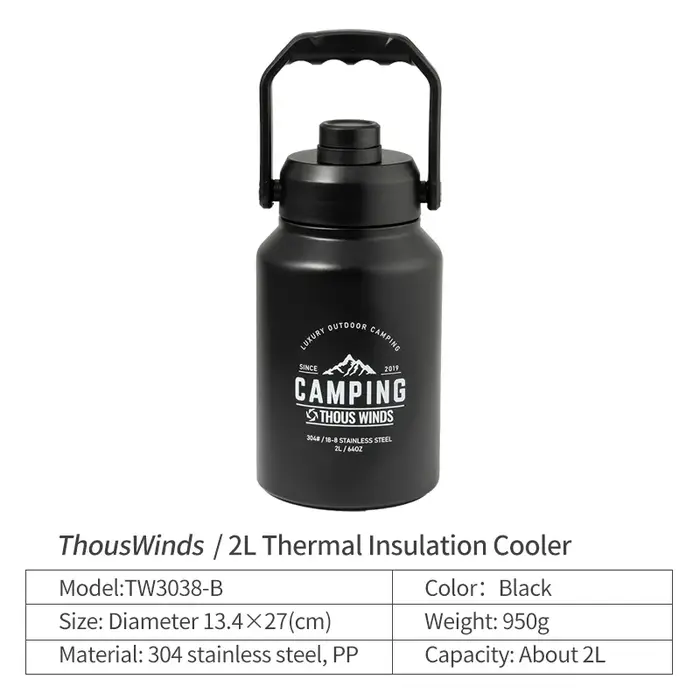 Thous Winds-Bouilloire de camping en acier inoxydable
