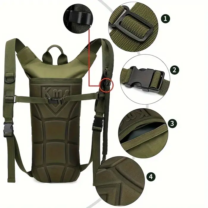 Sac à dos d'hydratation pour la randonnée longue distance en plein air avec 2 clips de fixation de tuyau gratuits