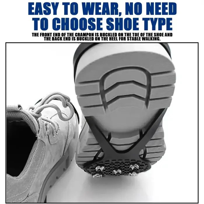 1 paire 5 goujons anti-dérapant glace neige Camping chaussures de marche bottes de sécurité d'hiver Crampons d'escalade professionnels universels