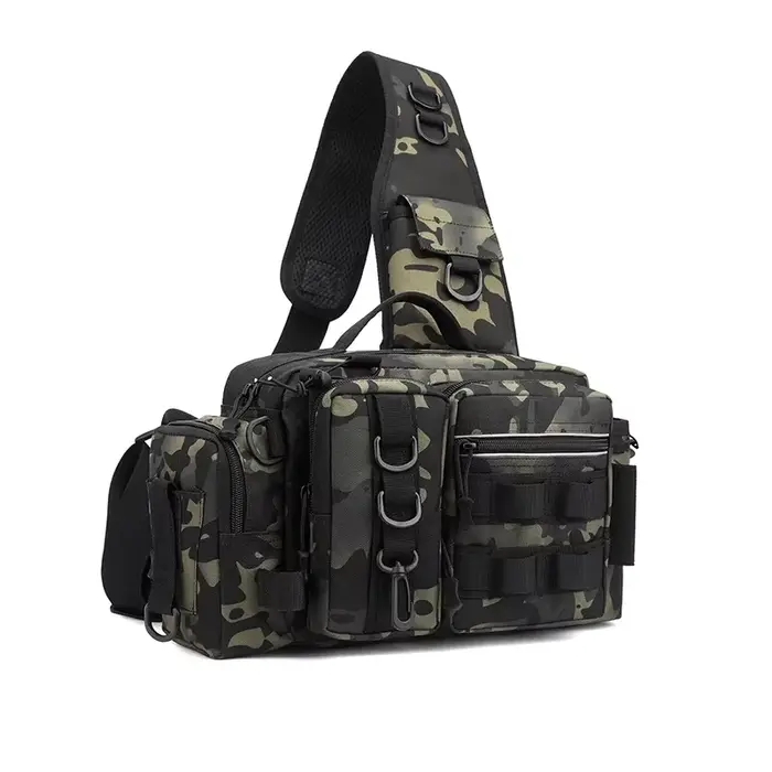 Sac à dos de pêche pour homme, sac à dos à bandoulière unique, sac à dos tactique, poche de transpor