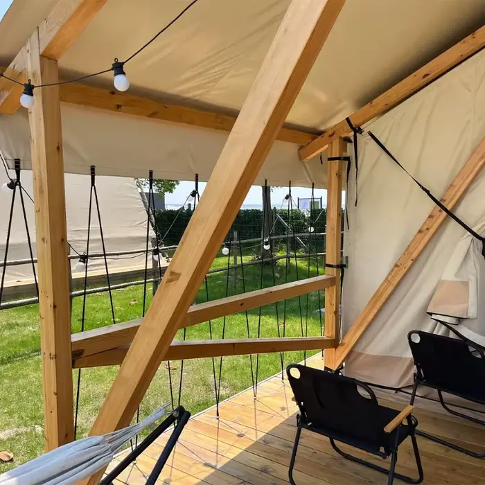 Tente de camping de luxe pour safari avec structure en acier