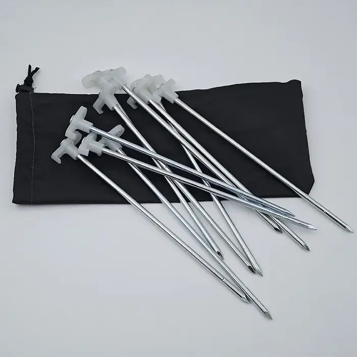 Piquets de tente fluorescents de 25cm, 10 pièces/lot, avec sac de rangement, piquet de tente lumineu