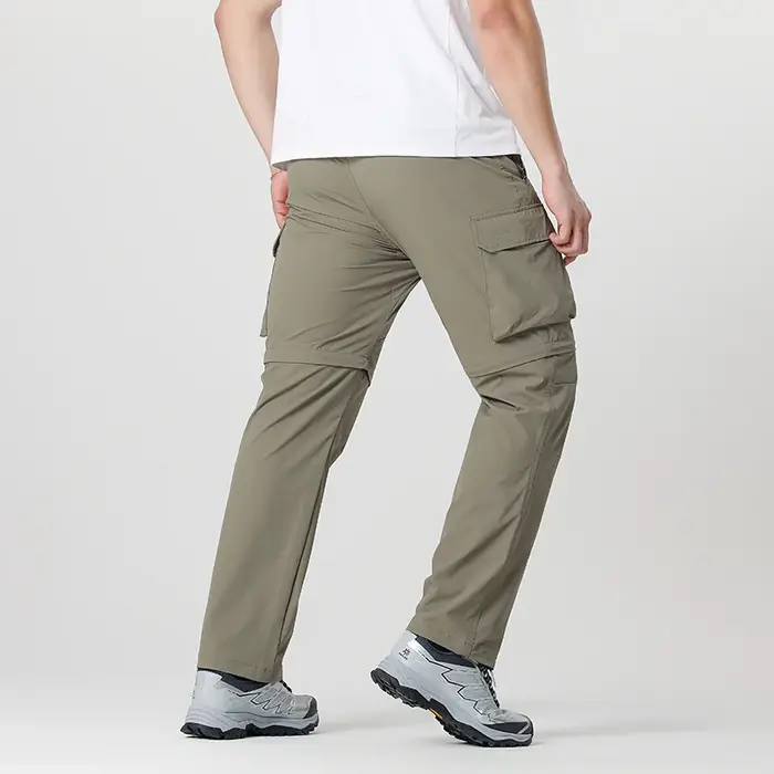 Pantalon convertible de randonnée cargo pour hommes, imperméable, séchage rapide, léger, fermeture é