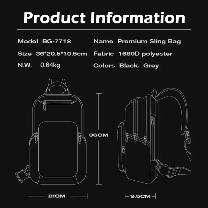 Sac à bandoulière de randonnée pour homme BANGE
