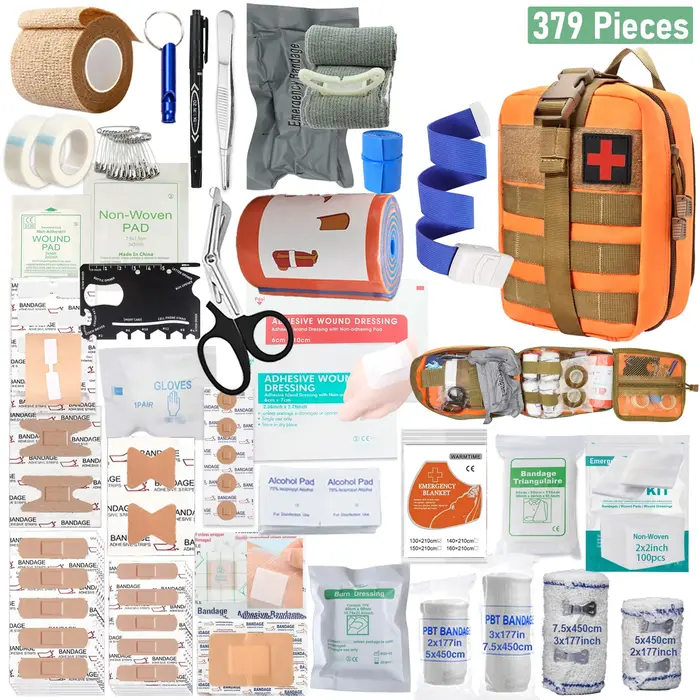 379 pièces trousse de premiers secours pour le bureau à domicile sac d'urgence portable