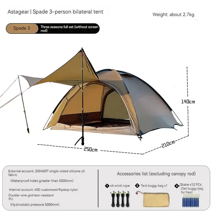 ASTA GEAR-Tente de camping professionnelle en plein air