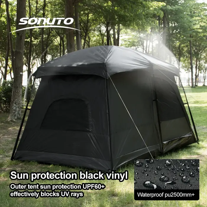 Tente familiale de Camping en plein air pour 3 à 12 personnes, Double couche surdimensionnée, 2 pièces, auvent épais et imperméable, équipement de tournée de camp familial