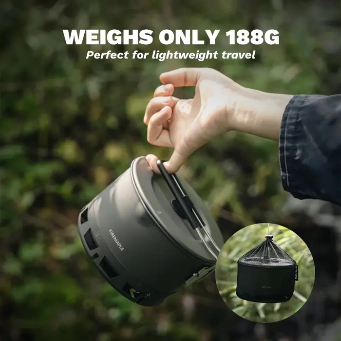 Pot Ramen Petrel en érable de feu, échangeur de chaleur ultraléger, Pot Portable léger pour randonné