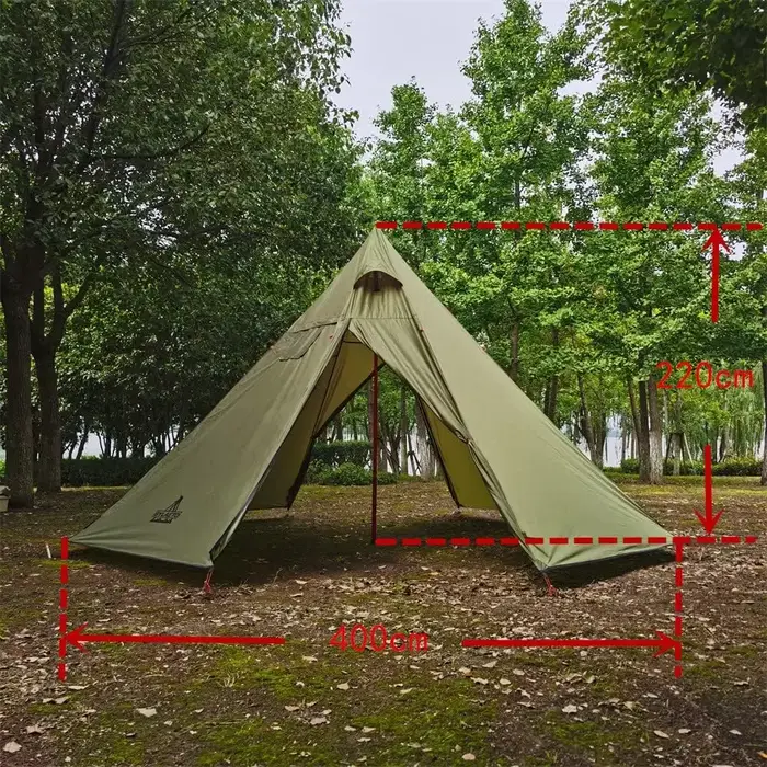 MCETO TX400Ultra tente de poêle, tente chaude Tipi réglable en hauteur équipement de voyage de chass