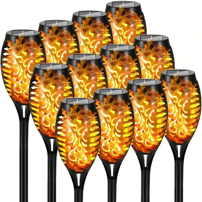 12LED flamme solaire lumière extérieure