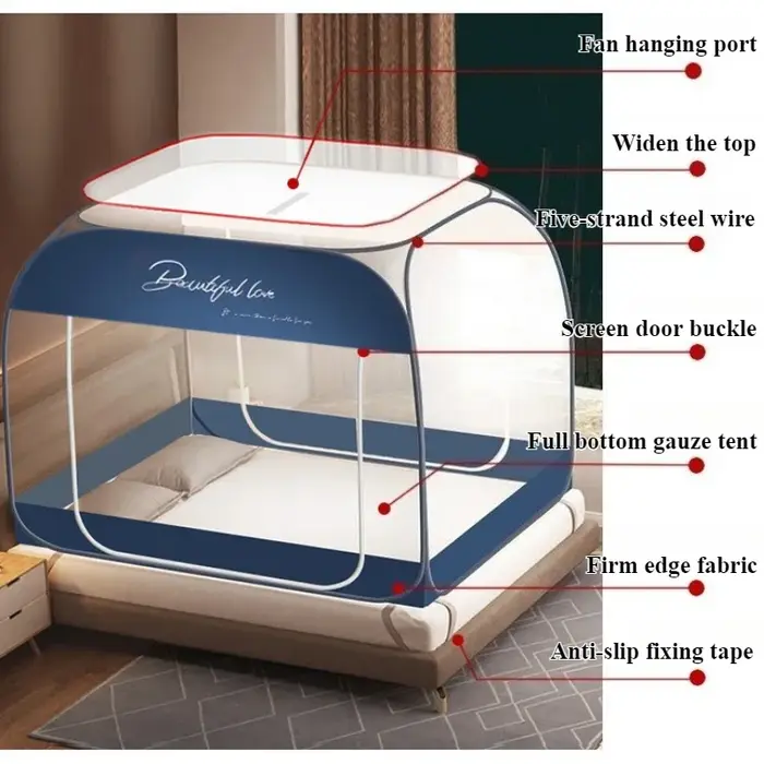Moustiquaire instantanée pour lit double
