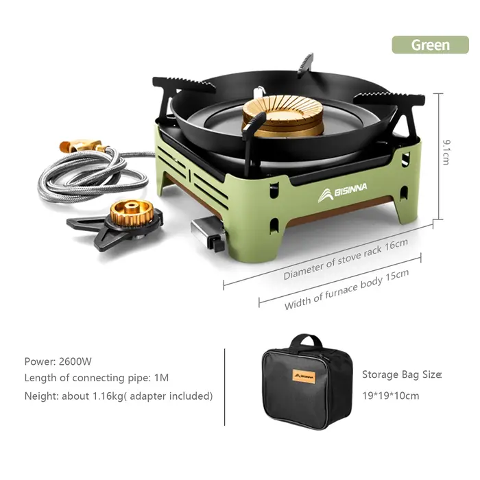 BISINNA Camping cuisinière à gaz Portable Cassette four brûleur à gaz extérieur pique-nique Camp fournitures