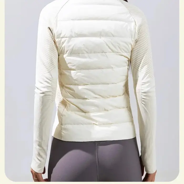 Doudoune légère en duvet d'oie pour femme, col montant, coupe couvertes, manteau chaud, sports de lo