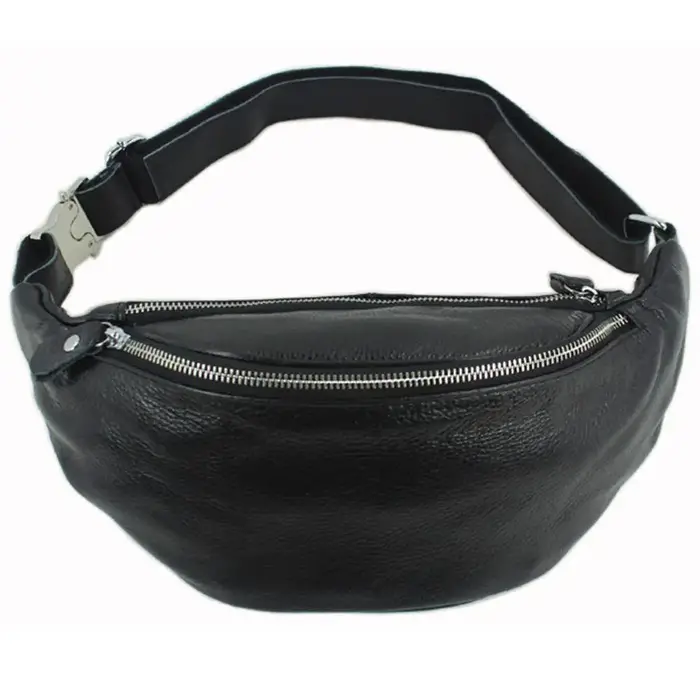 Sac banane en cuir véritable pour homme