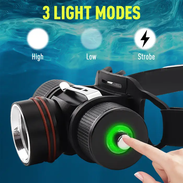Lampe frontale de plongée 8000 Lumen