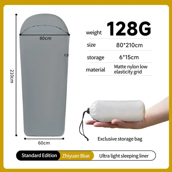 Sac de couchage léger pour le tourisme en plein air, sac de couchage enveloppant simple, 128g, ultra