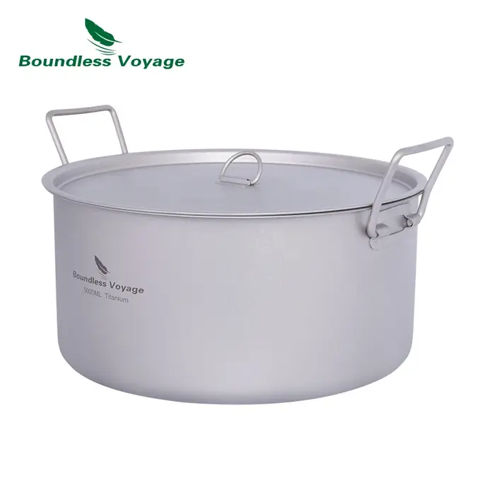 Boundless Voyage Camping en plein air Marmite 5 L Titane