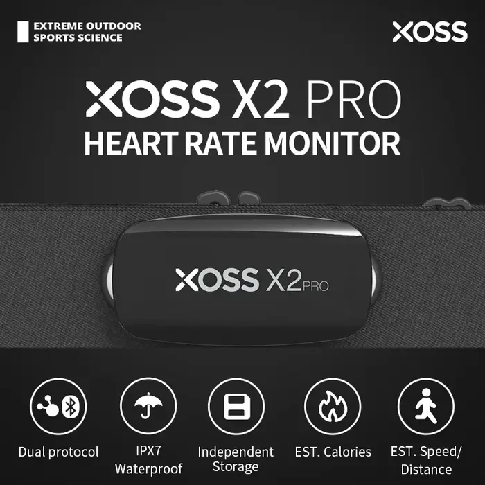 XOSS X2 Pro capteur de fréquence cardiaque enregistrement indépendant sangle pectorale moniteur HRM 