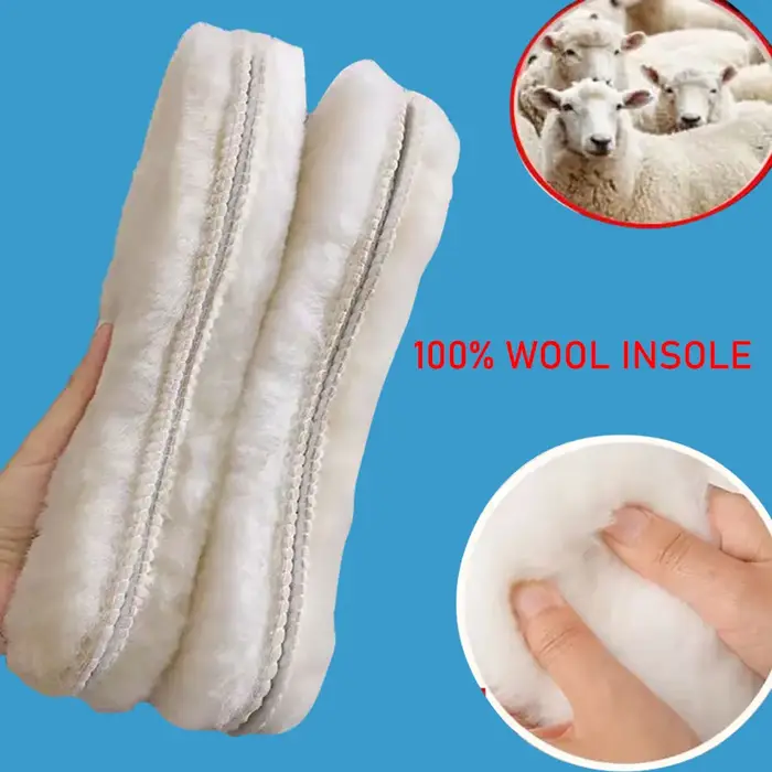 Semelles intérieures en laine de mouton véritable pour bottes et chaussures insérer des pieds semelle intérieure en