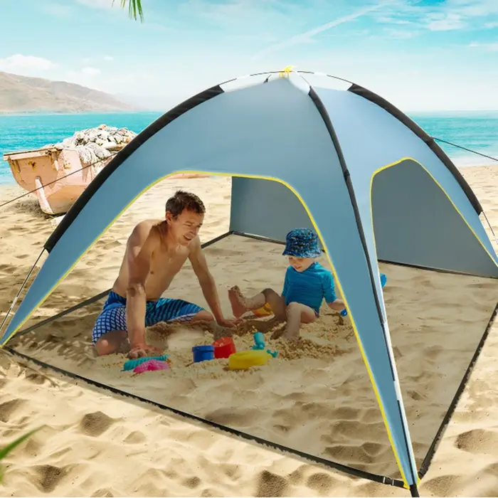 Tente de plage extérieure abri solaire Camping nuances tentes coupe-vent