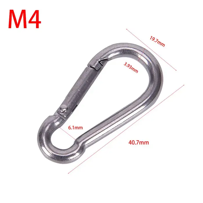 Mousqueton à ressort multifonctionnel en acier inoxydable 304