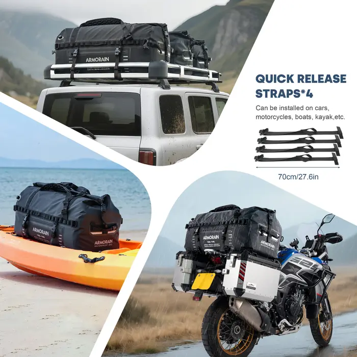Sac de voyage étanche IPX8 100L 120L grande capacité avec sangle gonflable durable pour les longs trajets