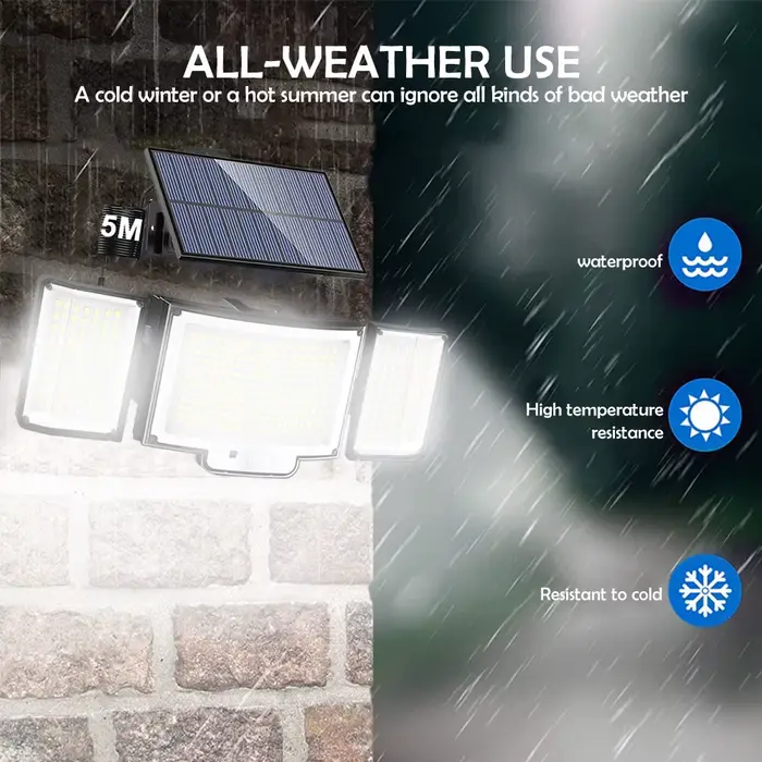 Nouveau 366LED lumières extérieures solaires lumière de sécurité à énergie solaire capteur de mouvem