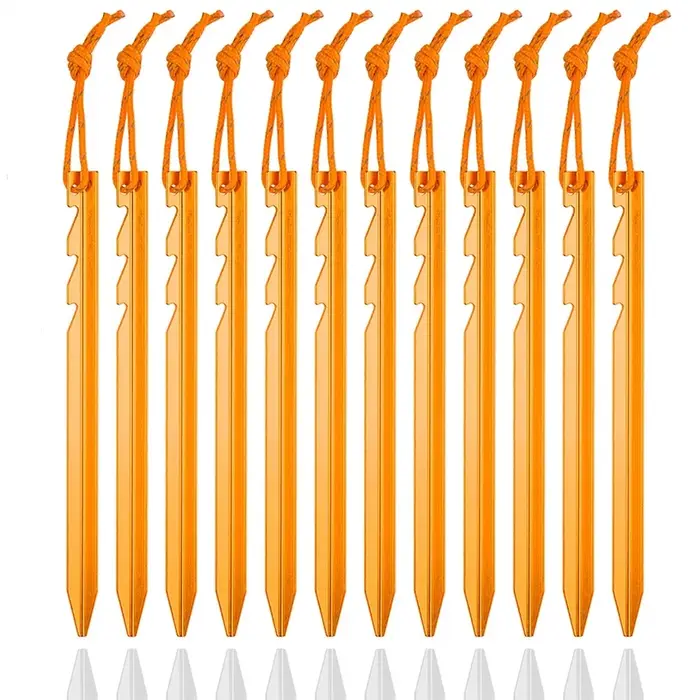 Lot de 12 piquets de tente en alliage d'aluminium