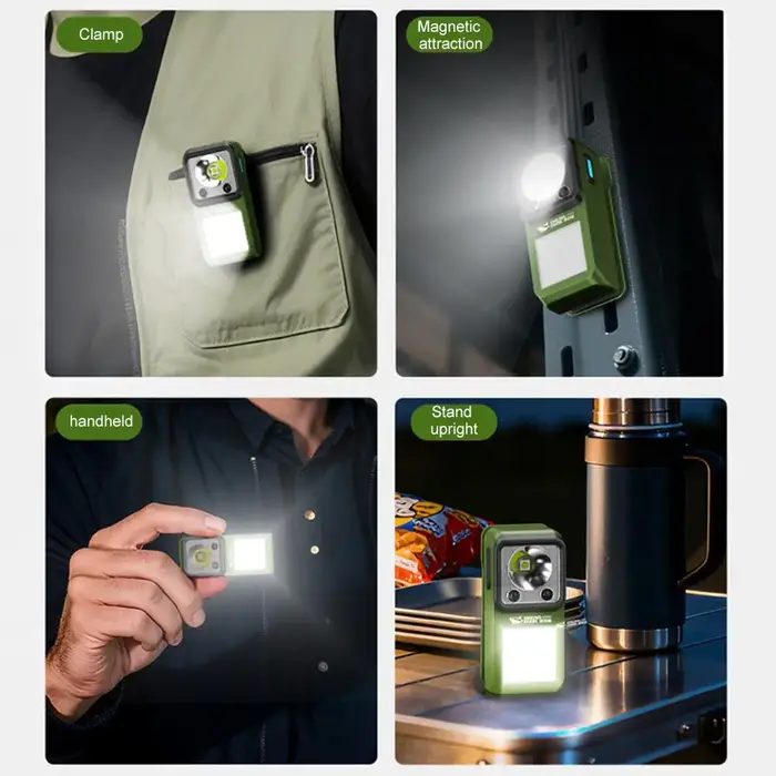 Lampe torche LED à pince magnétique