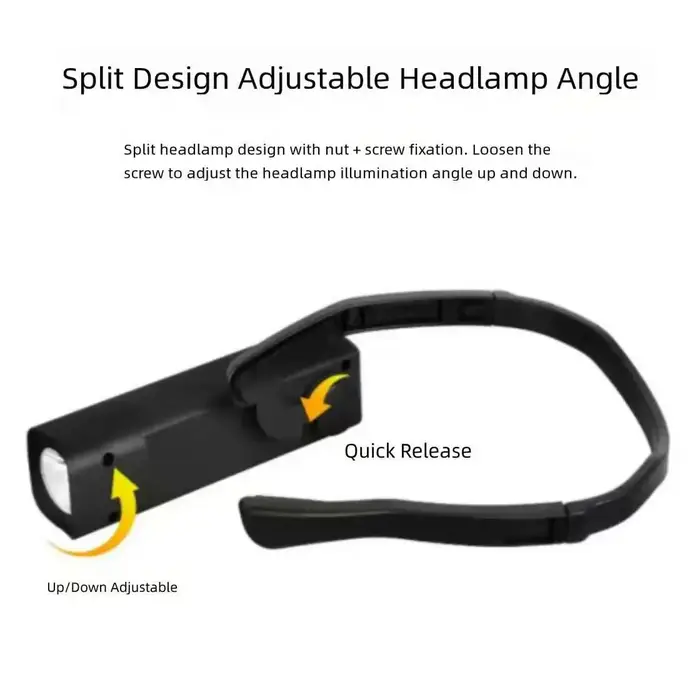 Lampe frontale rechargeable étanche à clip d'oreille