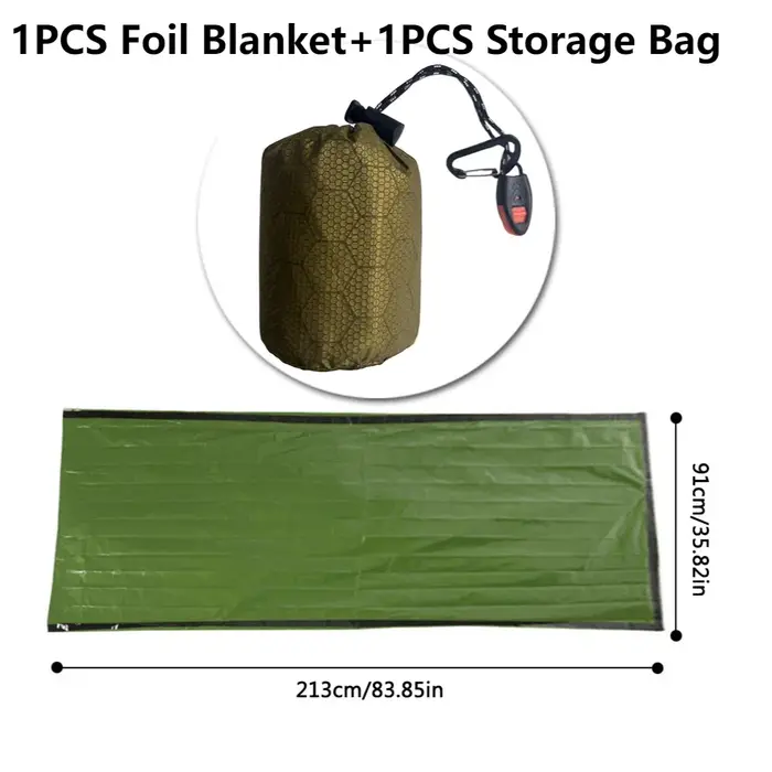 Sac de couchage de survie d'urgence, couvertures d'abri de survie, couverture thermique imperméable 