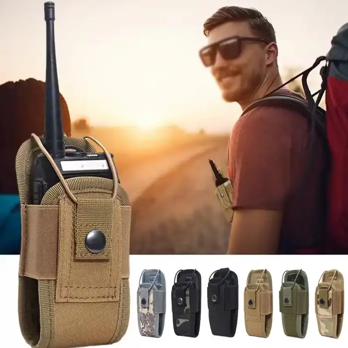 Sac tactique d'extérieur pour talkie-walkie, étui de transport radio multifonctionnel, sac d'accessoires camouflage, sac pour appareil de communication sans fil sportif