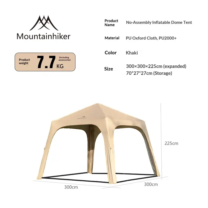Nouvelle tente de camping gonflable facile à installer, adaptée à toutes les saisons, capacité 4-6 p
