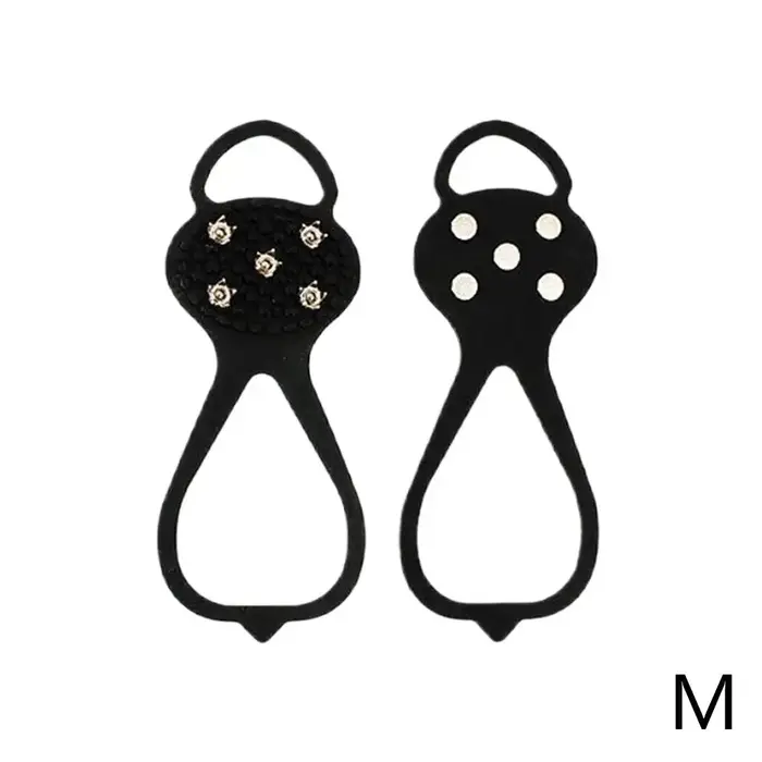 Chaussures antidérapantes à 5 clous pour Camping, marche, glace, neige, chaussures en Silicone avec 
