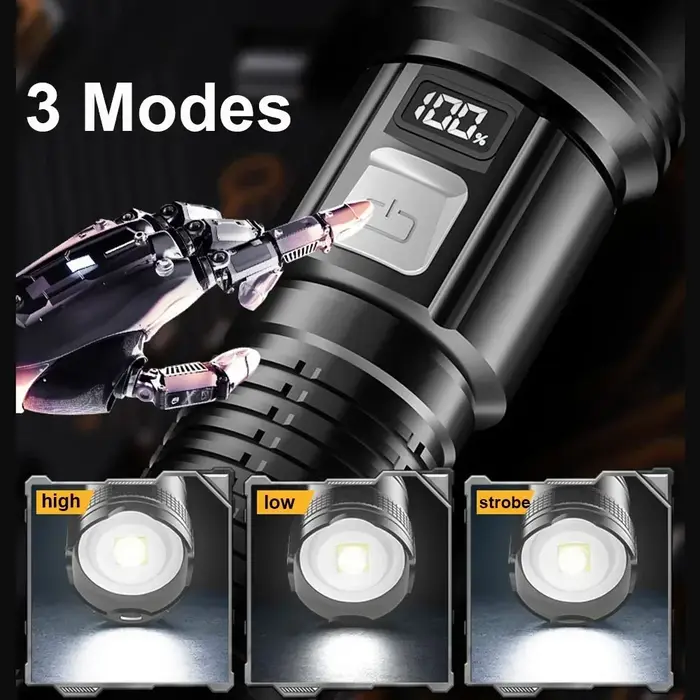 6000000 LM lampe de poche LED Rechargeable haute puissance militaire