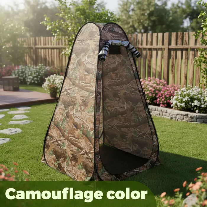 Tente de toilette portable pliable, abri spacieux et discret pour les campeurs, tente de douche pliable pour les voyages en camping-car.