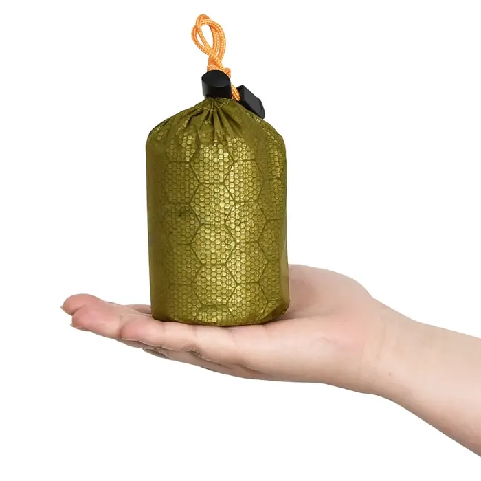 Sac de couchage vert 200x90cm, sacs de rangement PE, film d'aluminium, taille de la l'hypothèse, camping en plein air, étanche, outils de survie