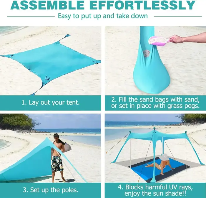 Auvent de plage portable pliable