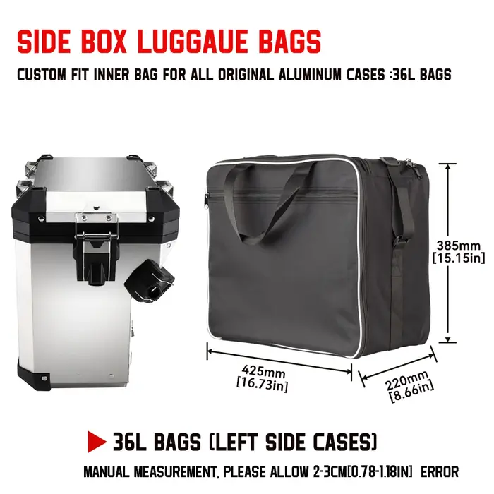 Sacs à bagages pour moto BMW R1200GS Adv, sacs intérieurs noirs, valises pour moto R1250 GS Adventure