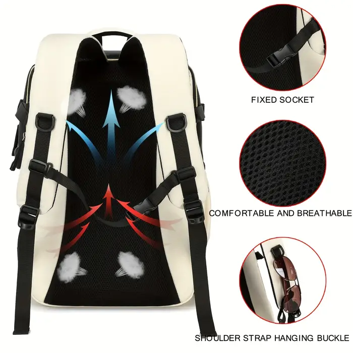 Sac à dos de voyage pour hommes et femmes, grande capacité, approuvé par la compagnie aérienne, multifonction, avec compartiment à chaussures, pochette d'ordinateur, chargement USB