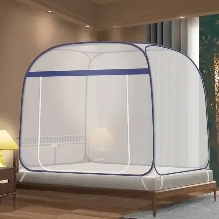 Moustiquaire mongole YSigned, tente en fil d'acier carré, fermeture éclair pliable, porte simple, in
