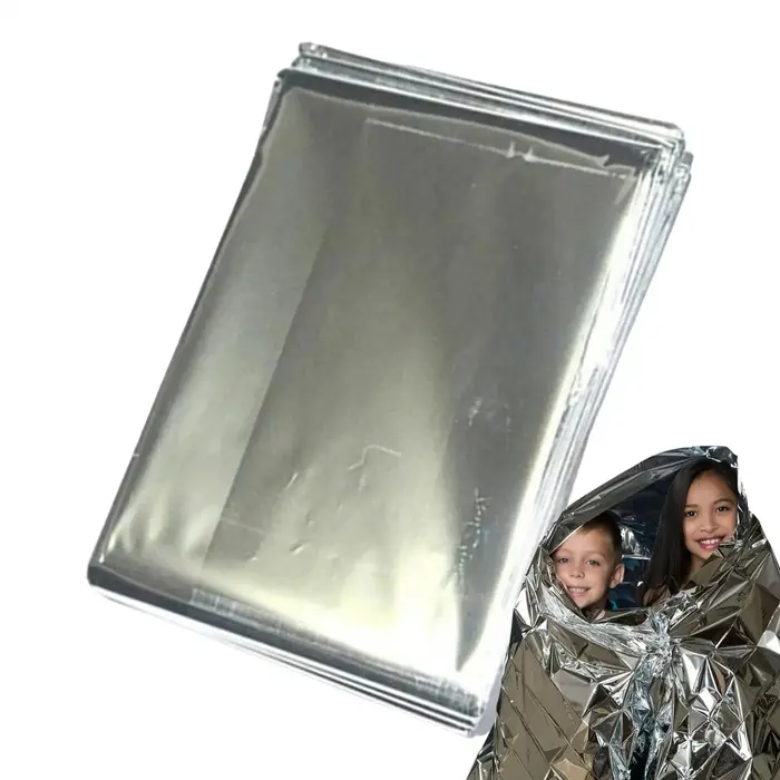 Couverture de survie d'urgence en argent doré