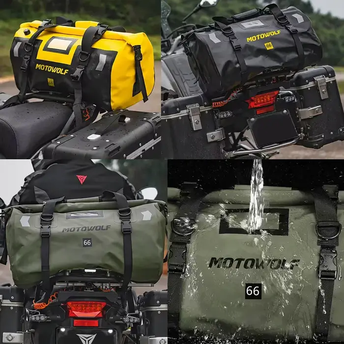 Sacoches de moto 60L 66L 40L, sacs de selle pour motos, ski, voyage, randonnée, Camping, sac à bagages, accessoire universel pour moto