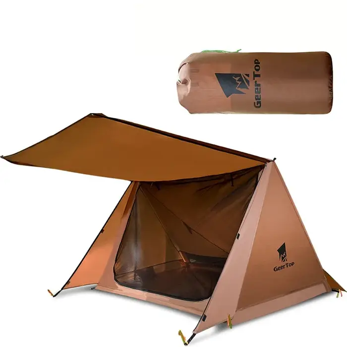 Abri de tente de camping monocouche pour deux personnes