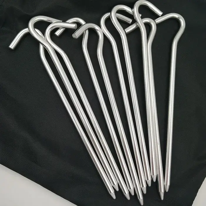 Piquets de tente ronds en aluminium de 18cm