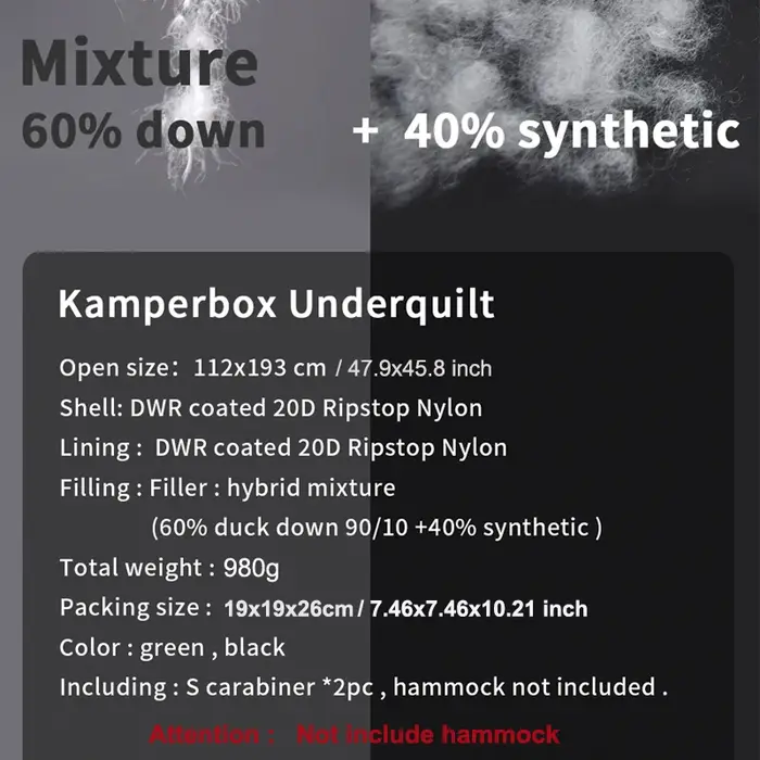 Kamperbox hamac couette vers le bas